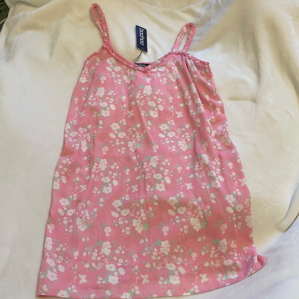 Pink Floral Slip Dress